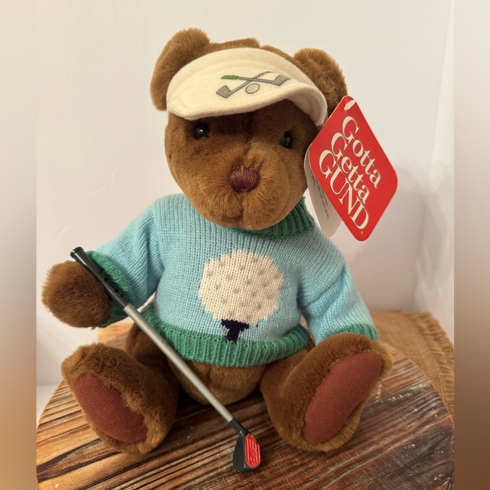 GUND plush Teddy Bear Golfer NWT new complete golf club golfing teddy - Picture 5 of 14